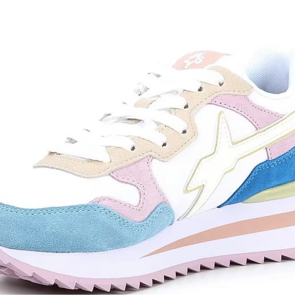 W6YZ      Yak suede colorblock retro platform sneakers - Picture 4 of 12